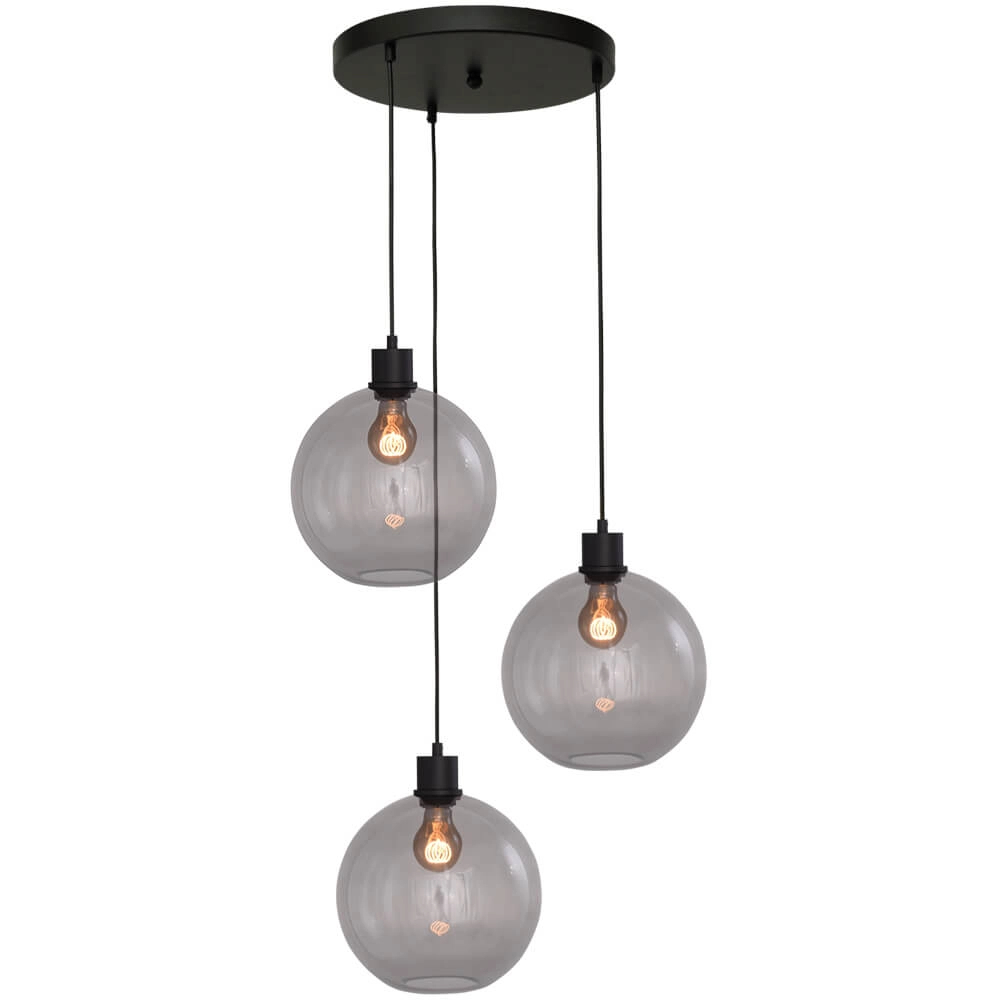 Lampe suspendue Vide Lazise 3x Ø 25cm noir