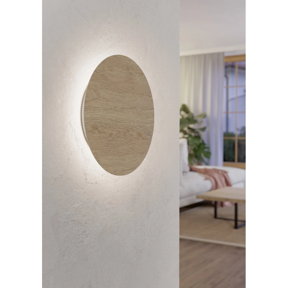 Lampe murale LED à l’aspect bois Alamilo Ø 22cm Eglo 9008606327867