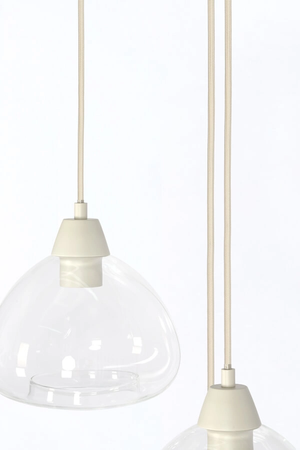 Suspension 3 lumières Bisho motif crème Ø 30cm Light & Living 8717807743307