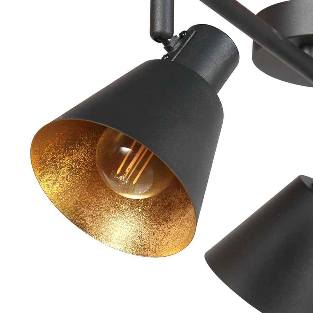Plafonnier Oeroe noir avec or 3 lumières Steinhauer 8712746176346