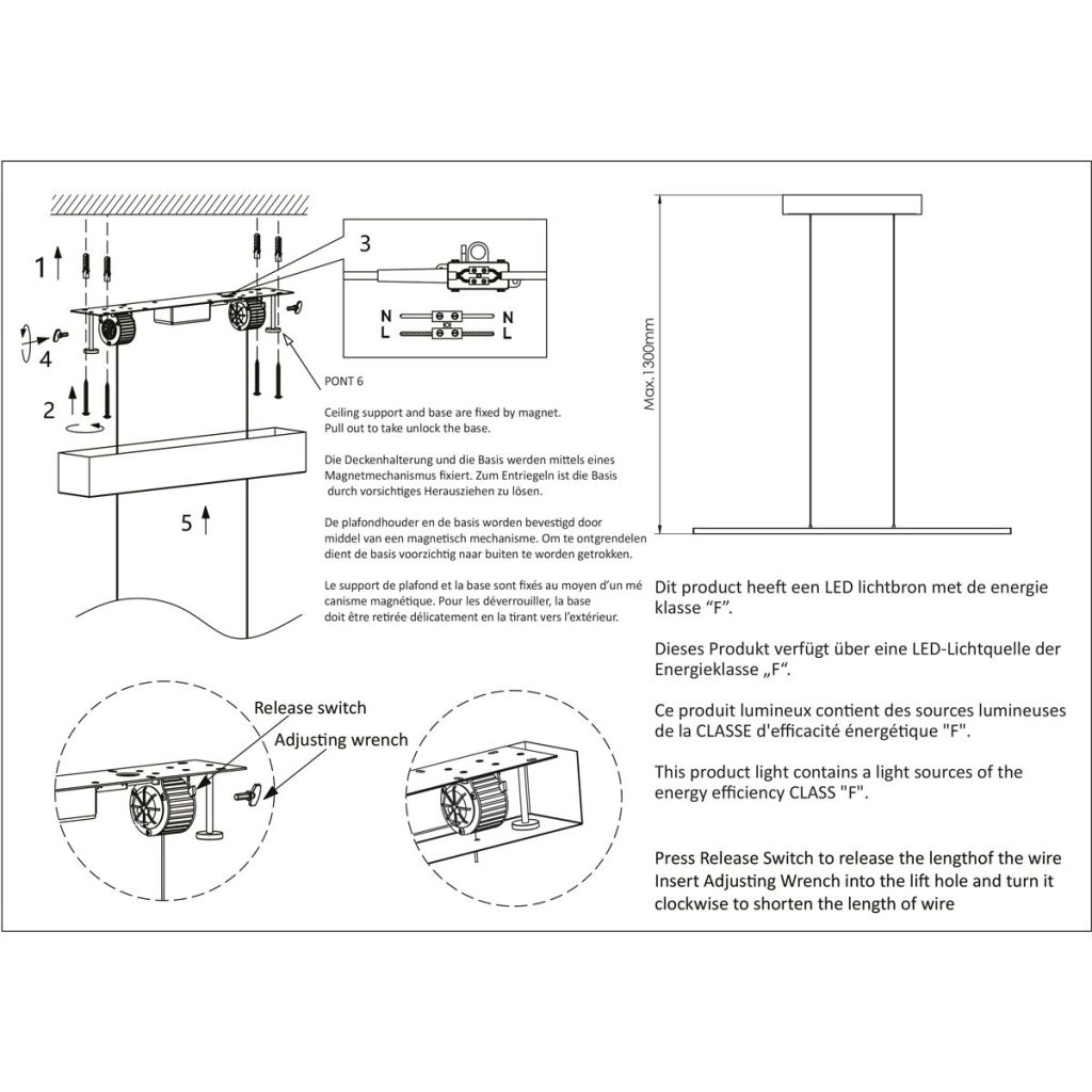 Lampe pendante moderne Bande Bronze de 114 cm Steinhauer 8712746180947
