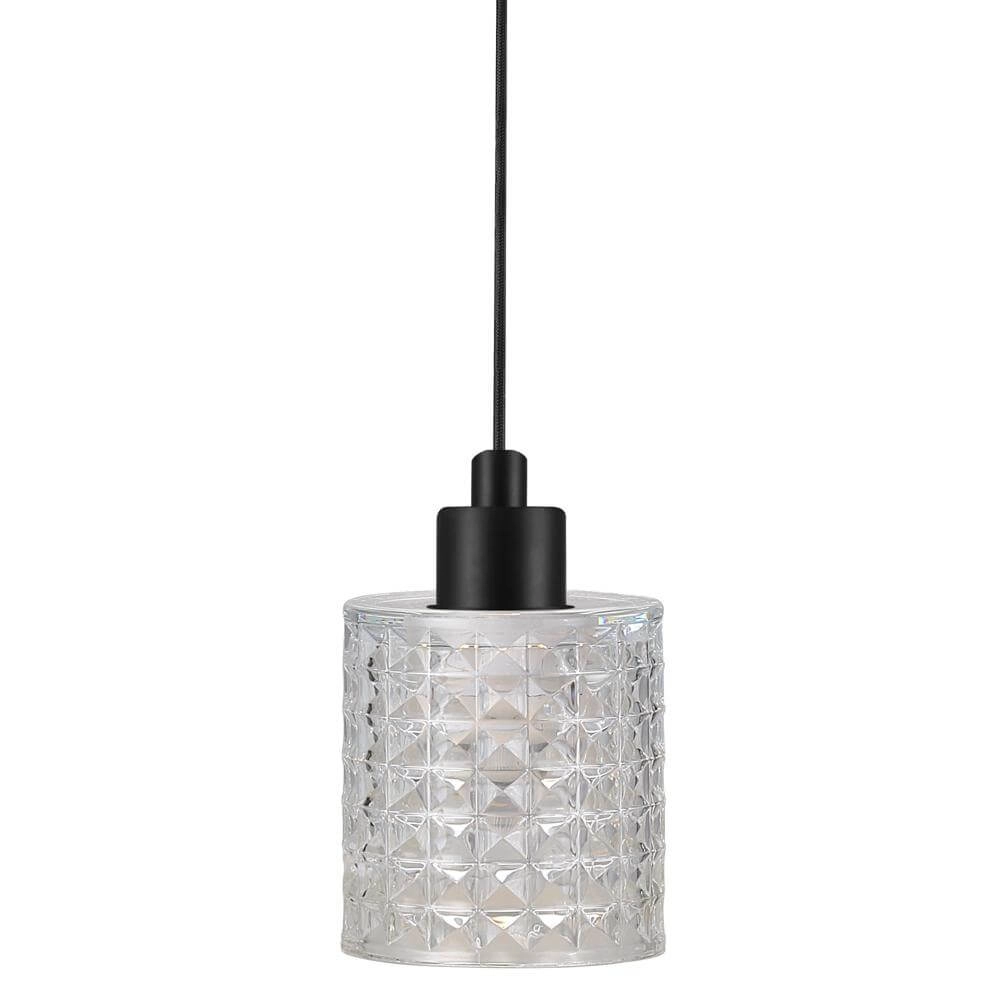 Suspension Hollywood noir avec verre transparent Nordlux 5701581405387