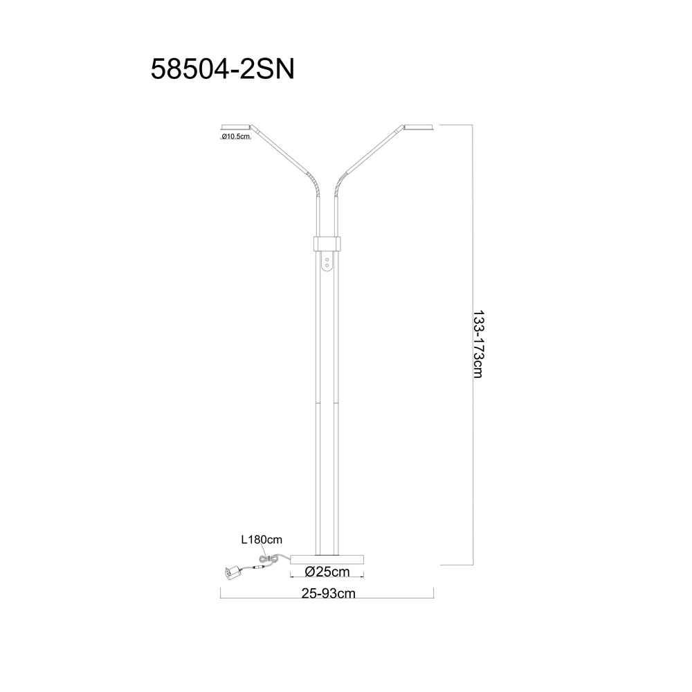 Lampe de lecture double Silvio nickel Globo 9007371592364