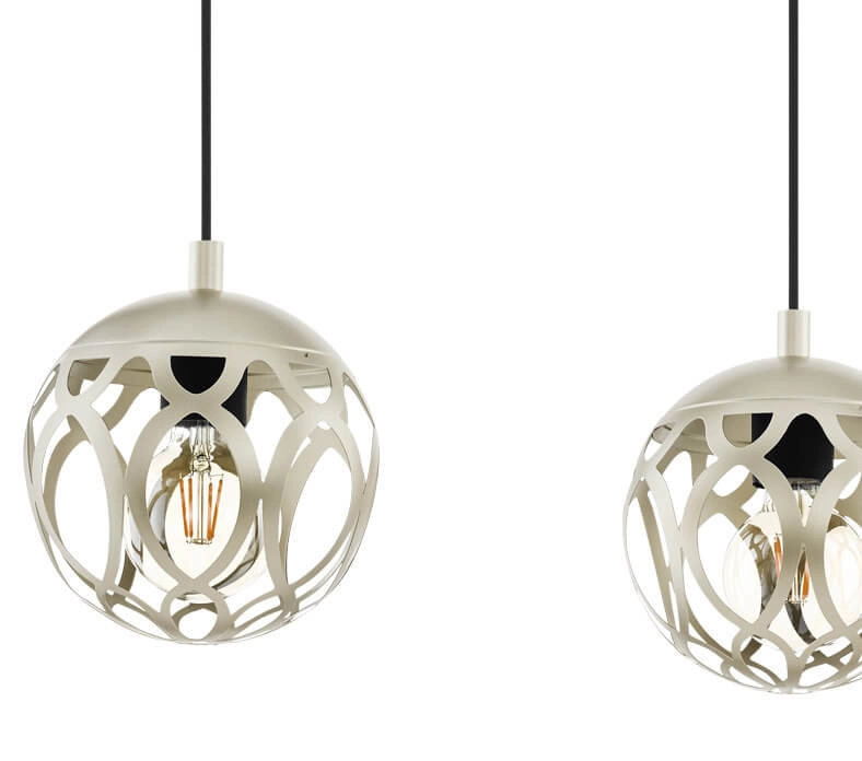 Lampe à suspension Mirtazza 3 lumières noir avec crème Eglo 9002759990725