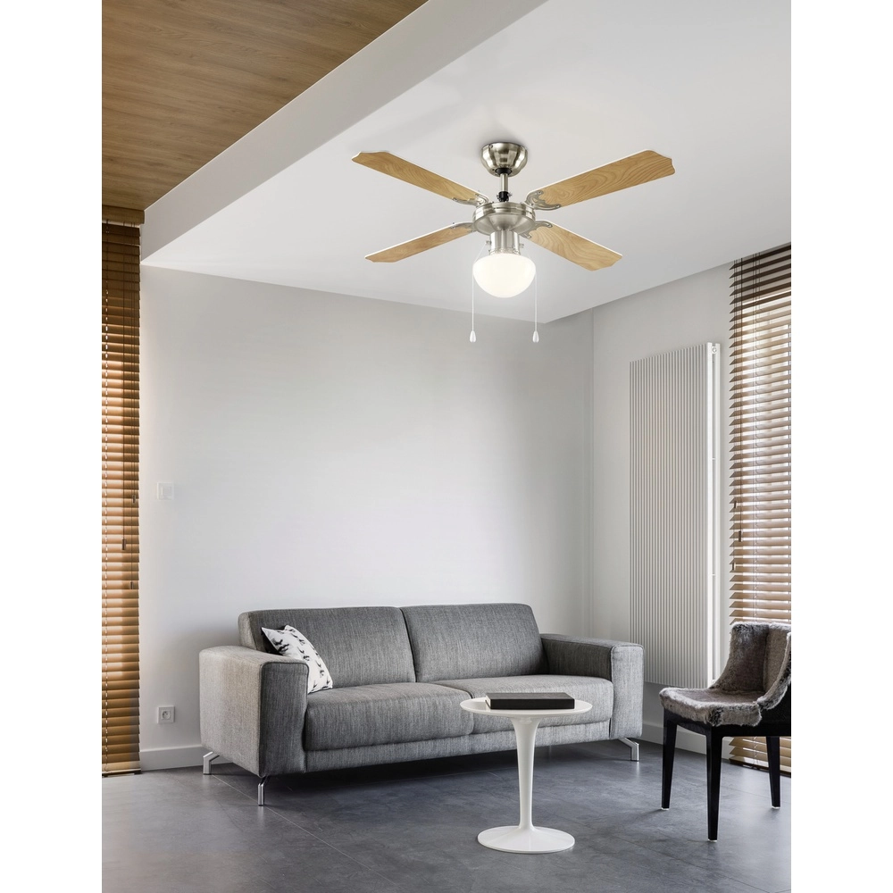 Fan Fan nickel avec lampe Eglo 9008420560358