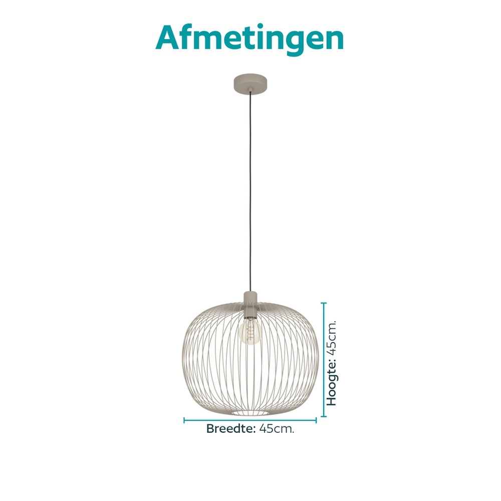 Lampe suspendue filaire Lodods brun sable Ø 45 cm Eglo 9008606390281