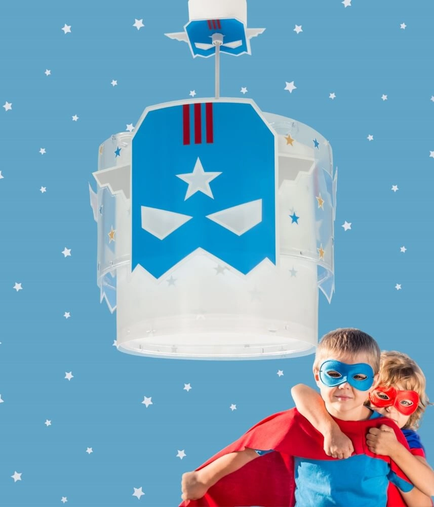 Lampe suspendue chambre d'enfant Blue Hero Ø 26 cm Dalber 8420406618128