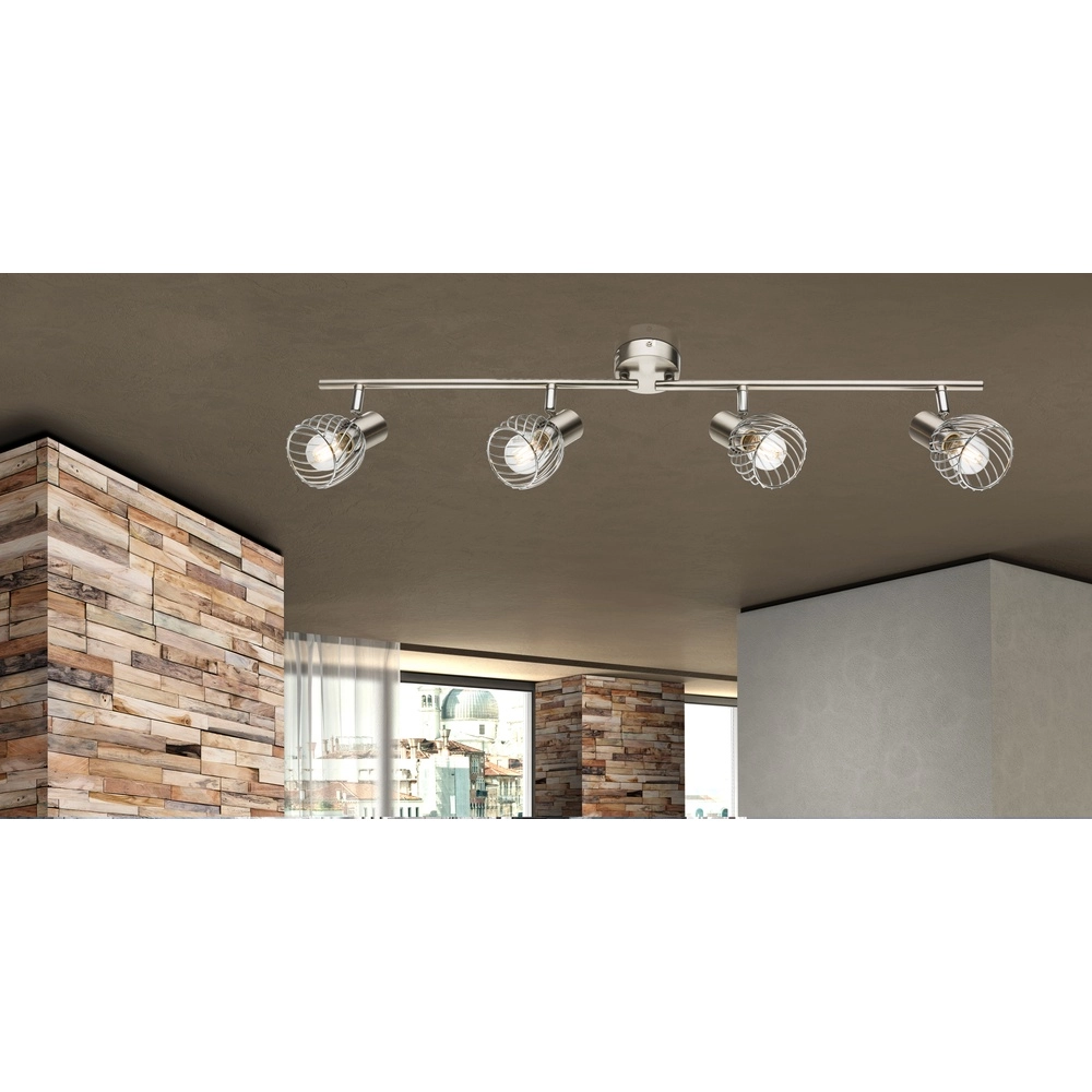 Lampe de plafond Texas Nickel 4-léger Globo 9007371365890
