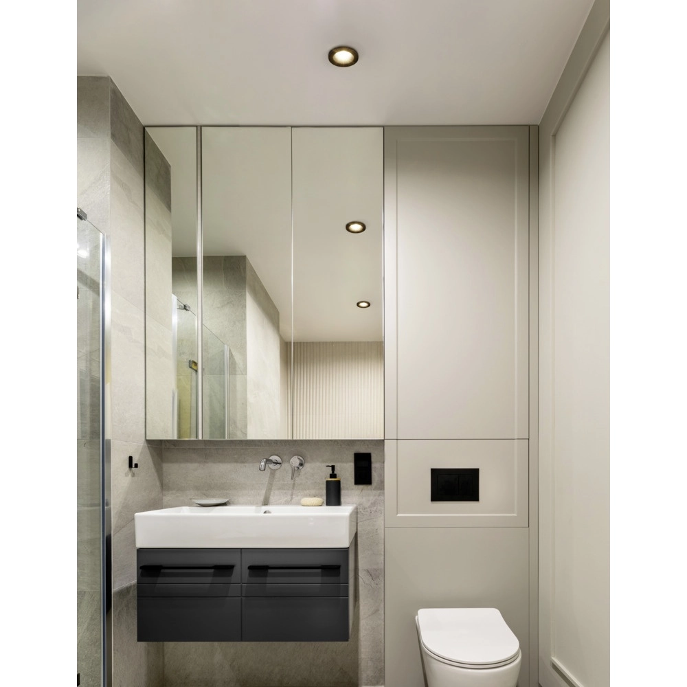 Lot de 3 spots encastrés Salabate noir Ø 8,8cm IP65 Eglo 9008606358892