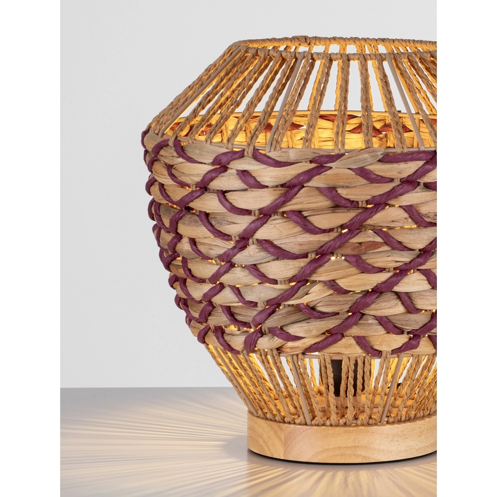 Lampe de table Mapi Ø 29cm rouge avec marron Lyora 5212017477507