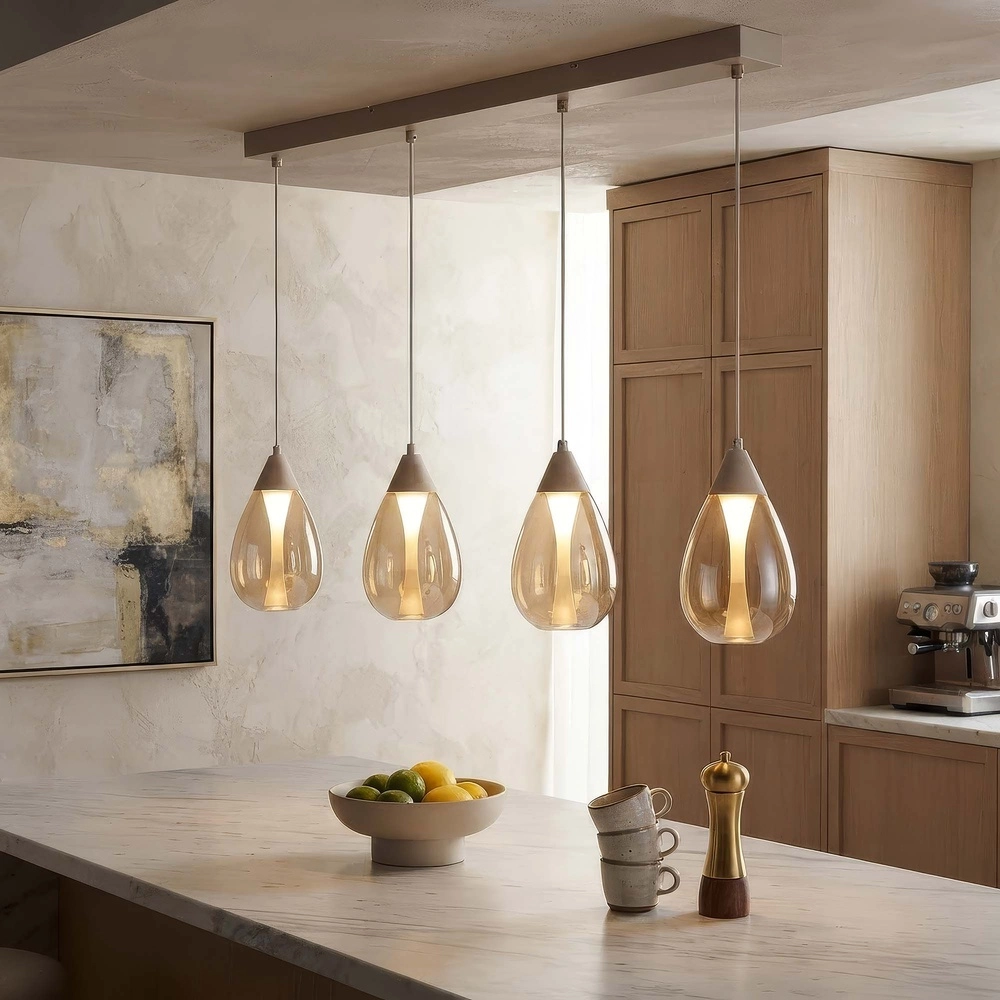 Lampe pendante de conception Pear Marron sable à 4 tons clairs Searchlight 5,05342E+12