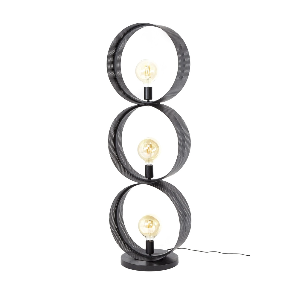 Lampe de sol de campagne Ring Charbon - 3x E27 Lyora 8716803510968