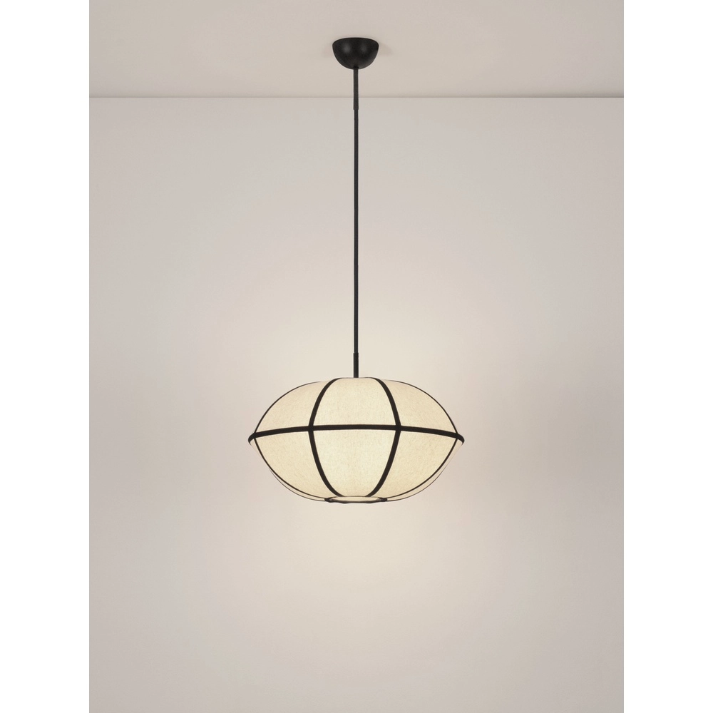 Lampe suspendue Brera noir avec blanc Ø 45cm Lyora 5212017493569