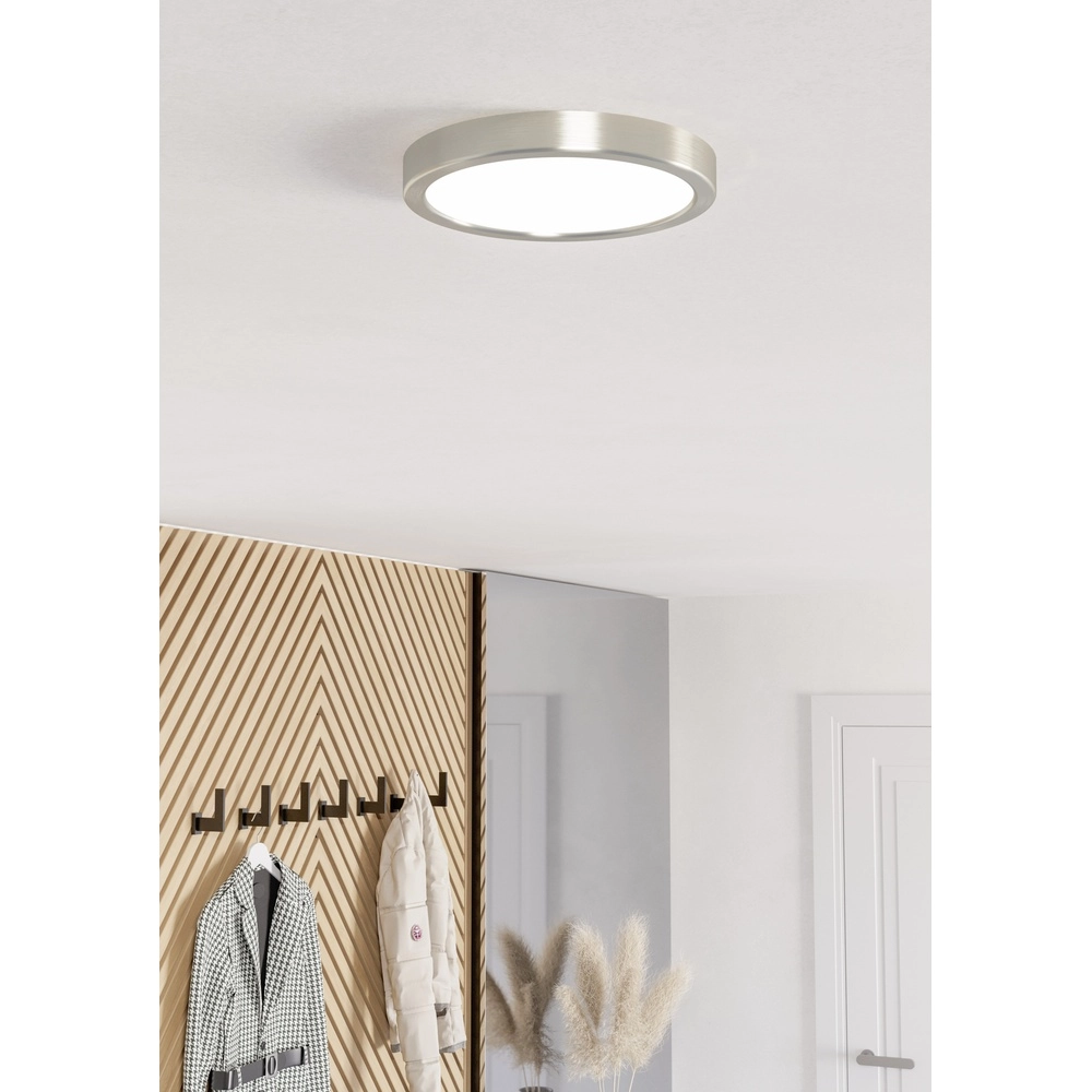 Lumière de plafond IP44 Fueva 6-Z rond - acier inoxydable - Ø 21,1 cm Eglo 9008606330607