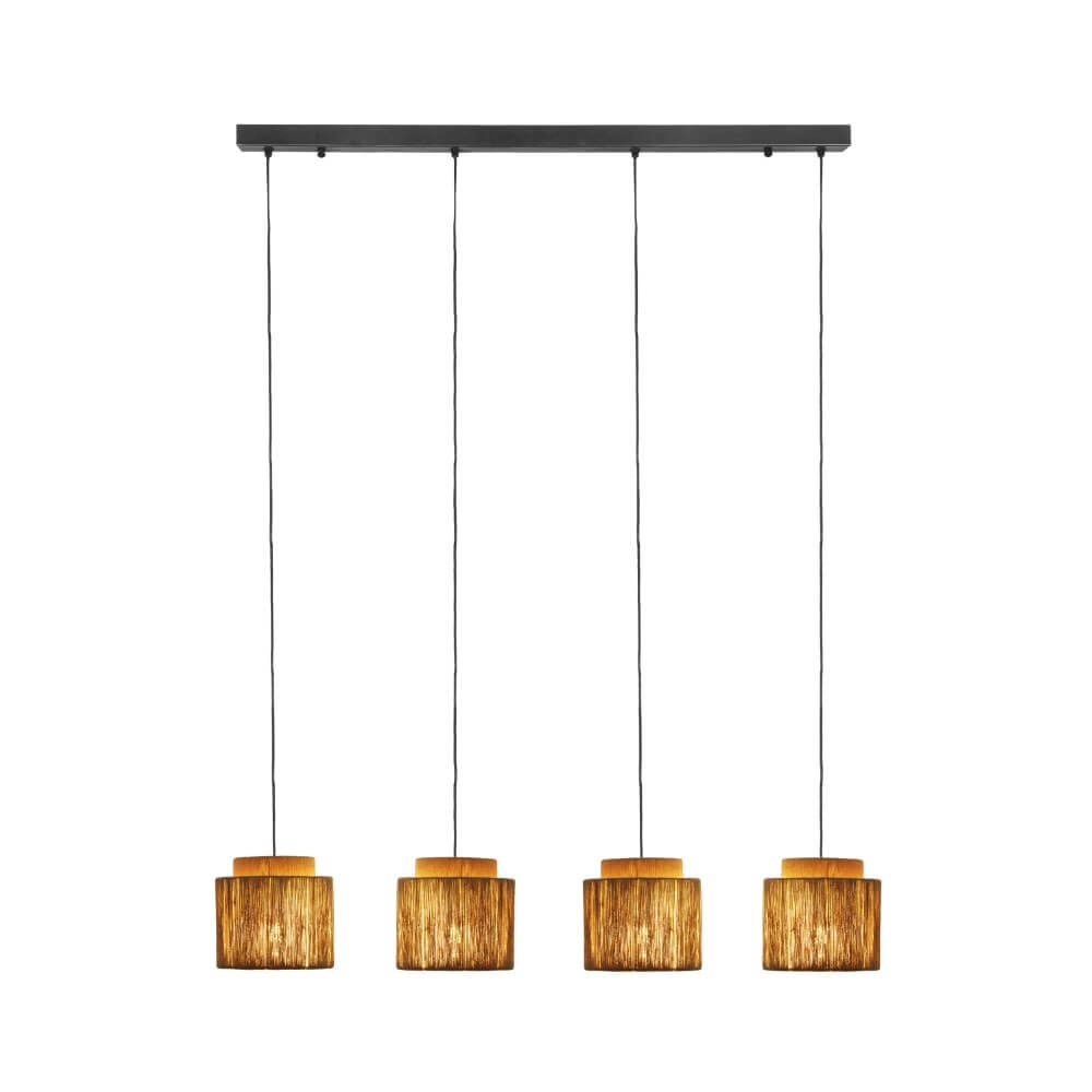Lampe suspendue pour salle à manger Smilla avec capuchons en corde Trio 4017807617689
