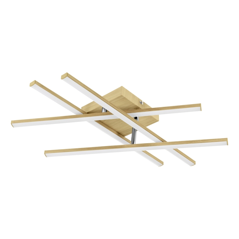 Éclairage LED de plafond à l’aspect bois Lasana 4 51x51cm
