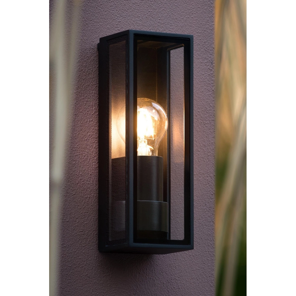 Lampe murale de conception Dukan Simple noir IP65 Lucide 5411212151872
