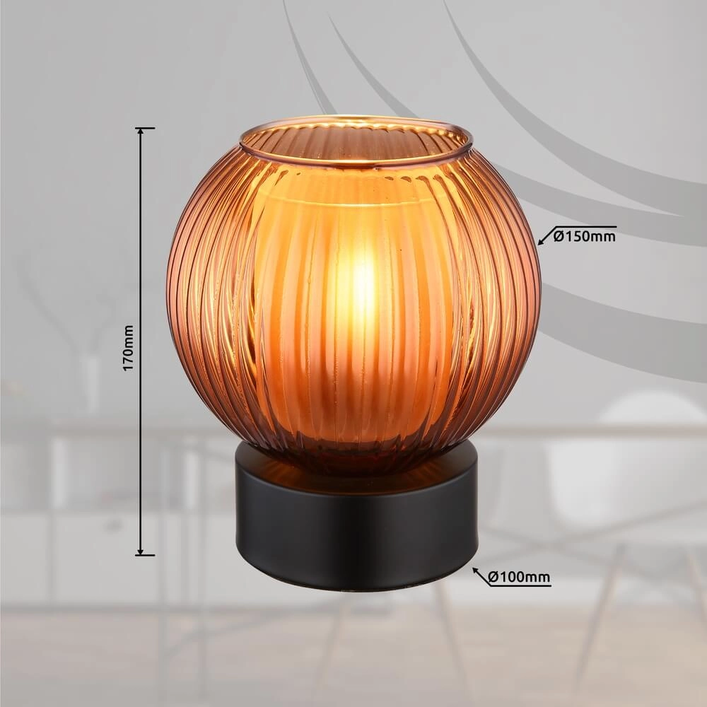 Lampe de table Zumba verre orange Ø 15cm Globo 9007371456000