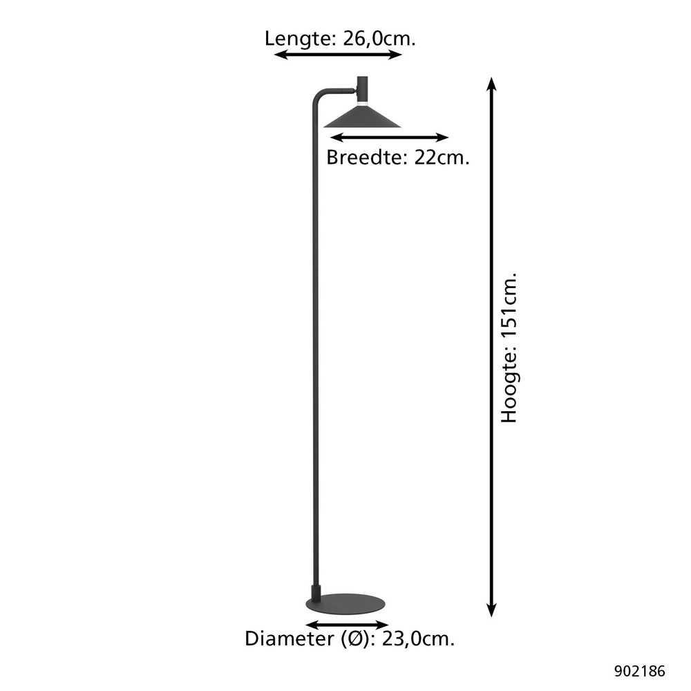 Lampadaire Conomavilla-Z Noir intelligent Eglo 9008606360628