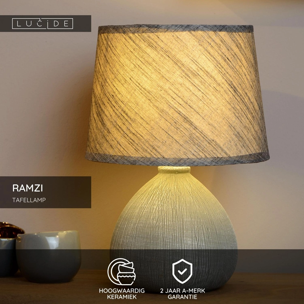 Lampe de table Ramzi gris Lucide 5411212470164