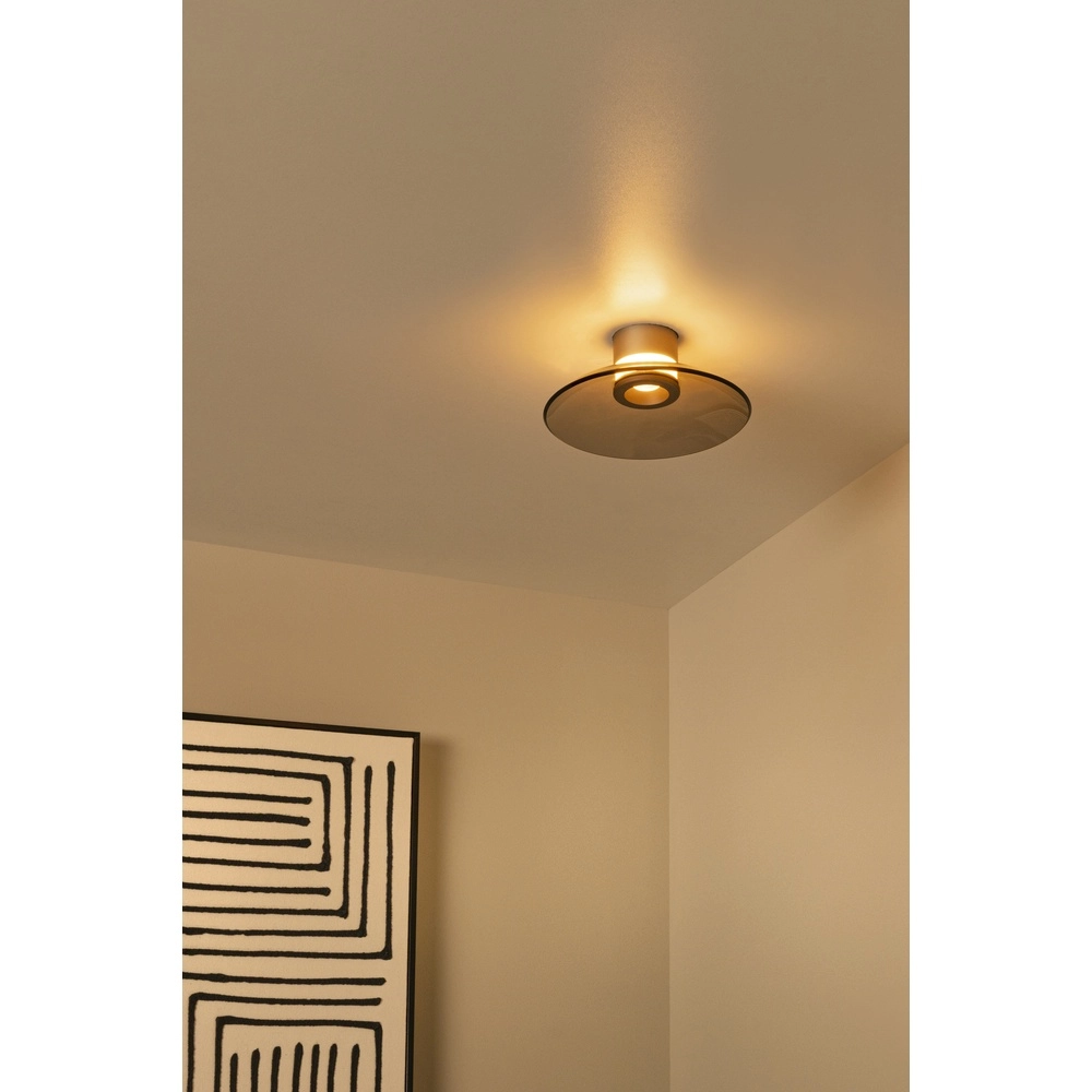 Lumière LED de plafond Santiago Ø 23cm - champagne avec verre ambré Premium by Lucide 5411212221889