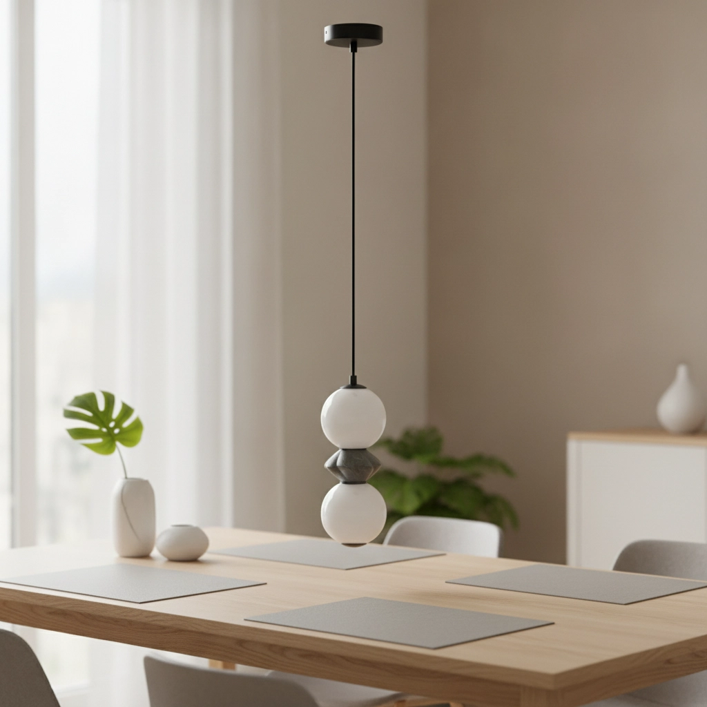 Suspension Pallina blanc - gris