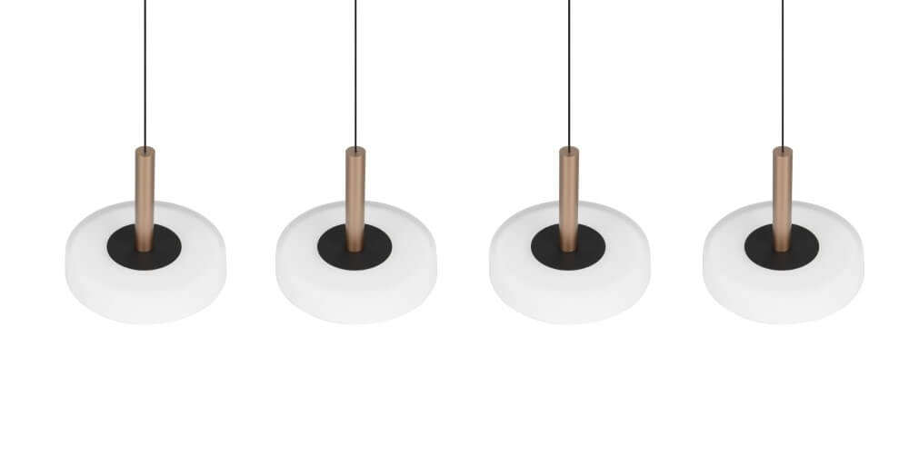 Lampe suspendue LED 4 lumières Celeste verre blanc Trio 4017807627404