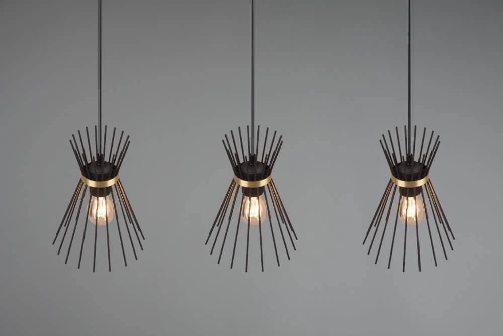 Suspension Rod Design noir 3 lumières Trio 4017807576771