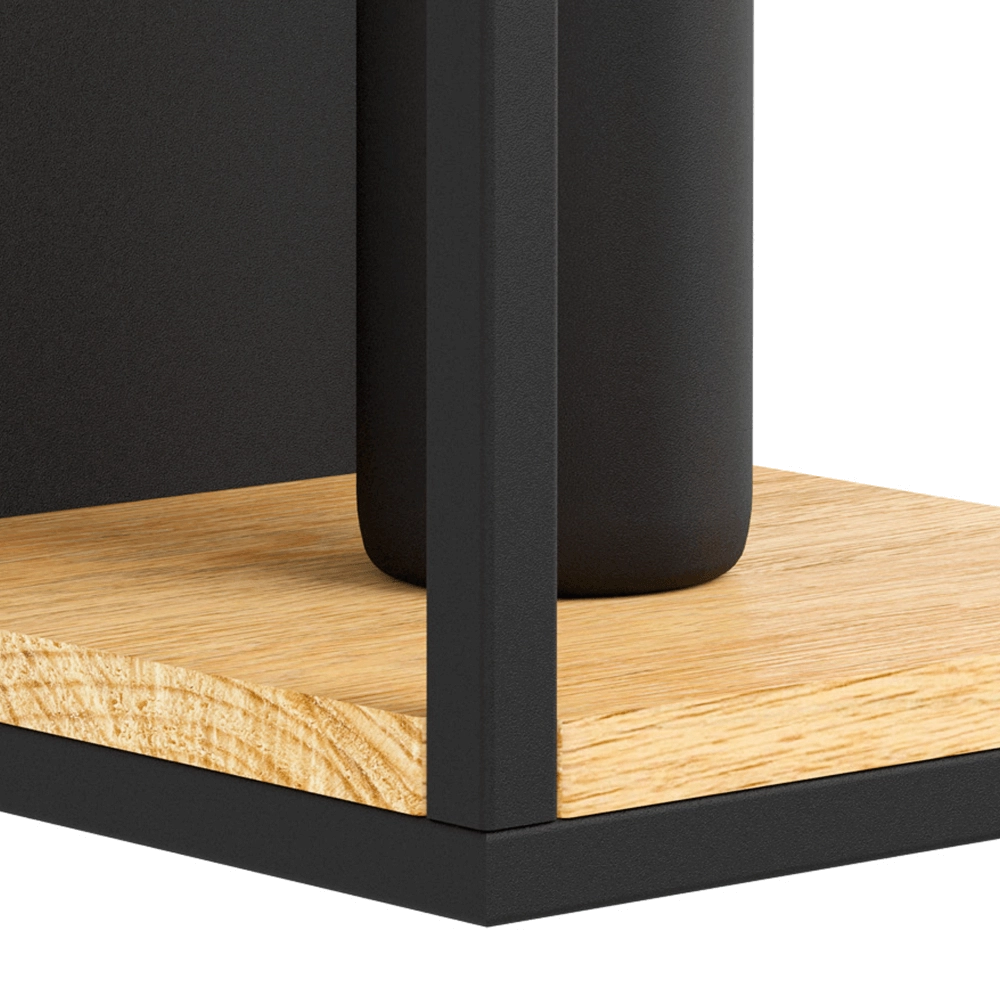 Applique Libertad noir avec du bois Eglo 9002759997960