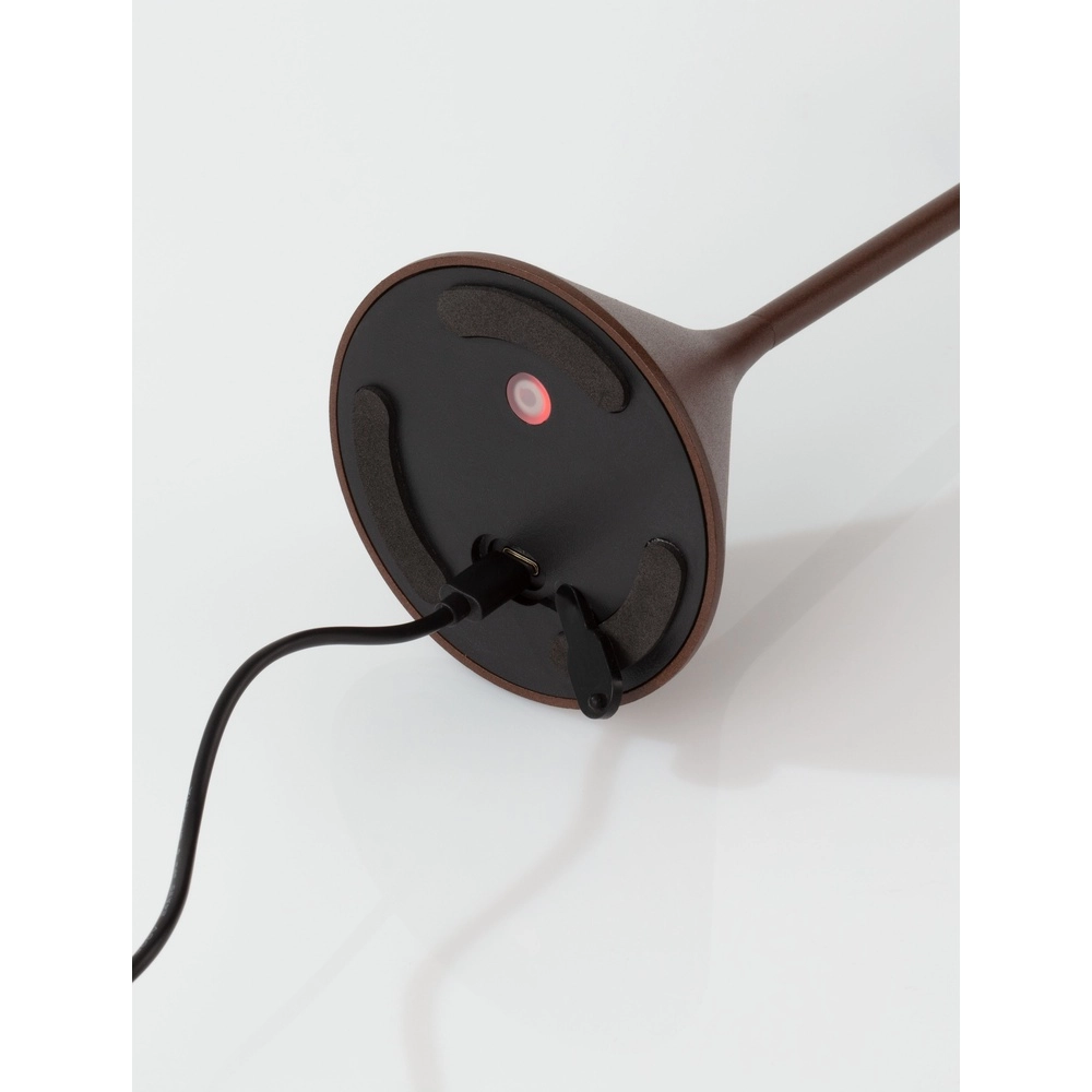 Lampe de table Dalt brun rouille rechargeable avec USB Lyora 5212017477040