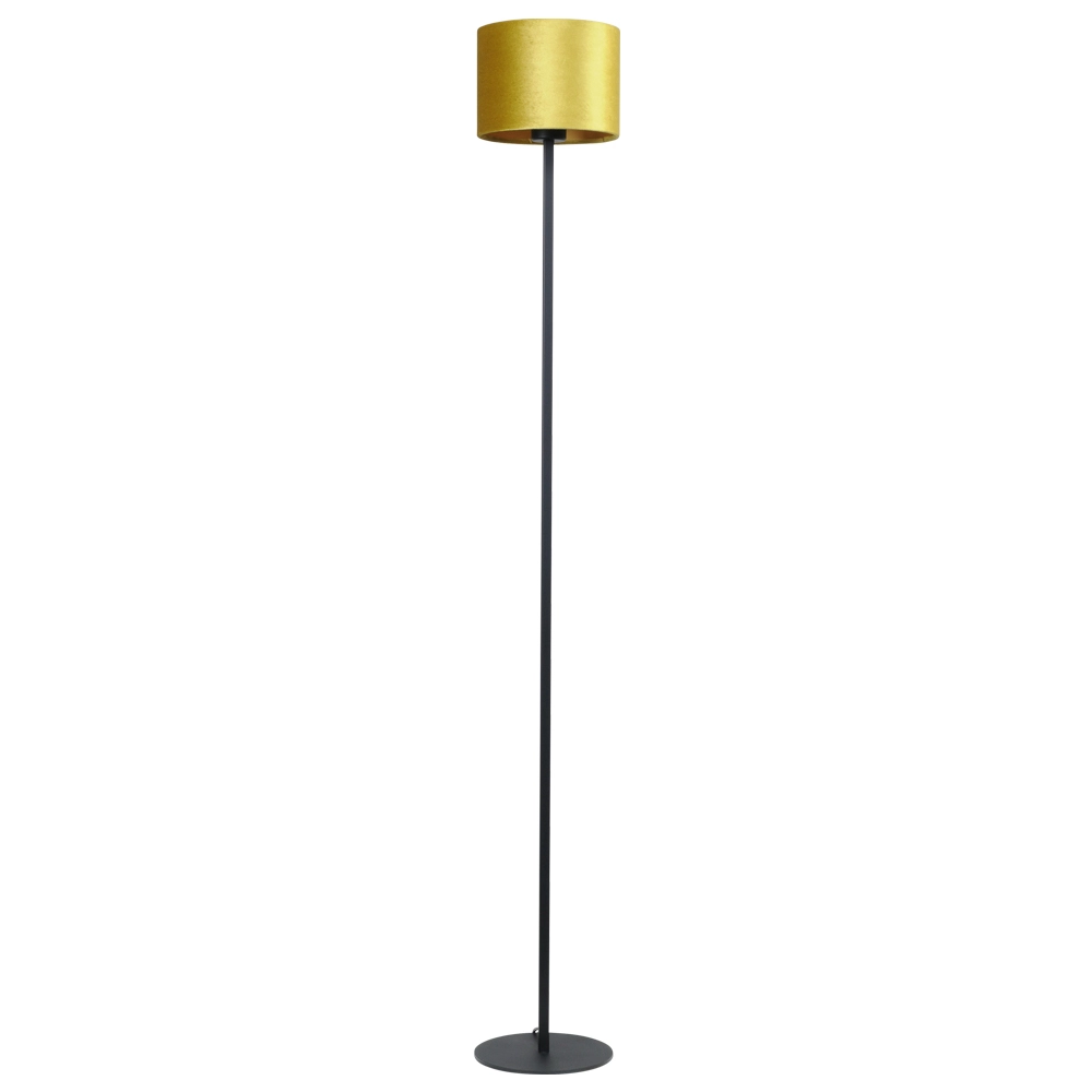 Lampadaire noir Venus 150cm avec abat-jour jaune ocre Lampadaire noir Venus 150cm avec abat-jour jaune ocre