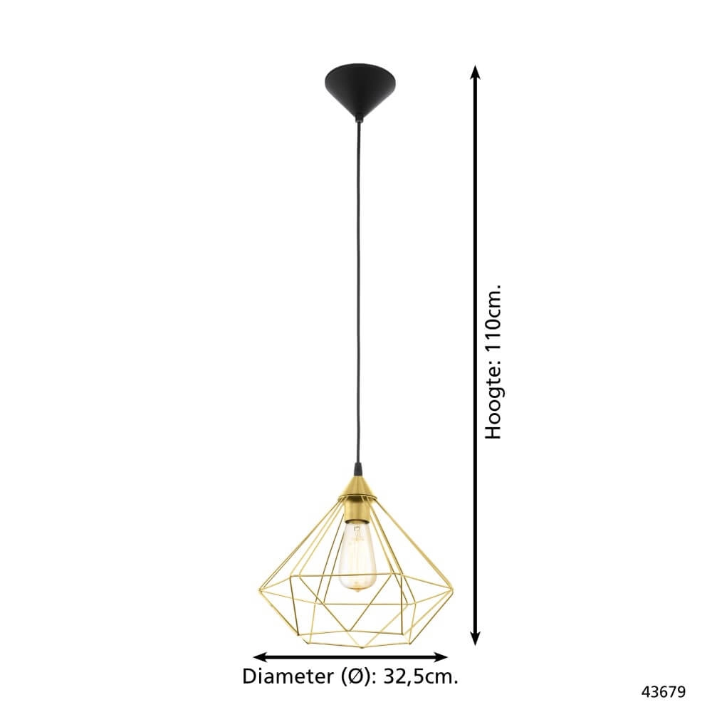 Lampe suspendue dorée Tarbes Ø 32,5 cm Eglo 9002759436797