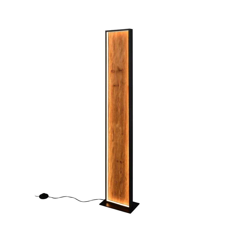 Lampadaire design Kalea noir avec bois