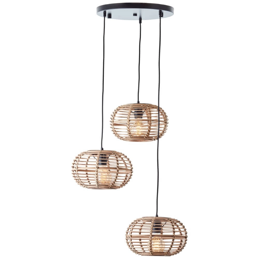 Lampe suspendue loft en rotin Woodball Lampe suspendue loft en rotin Woodball