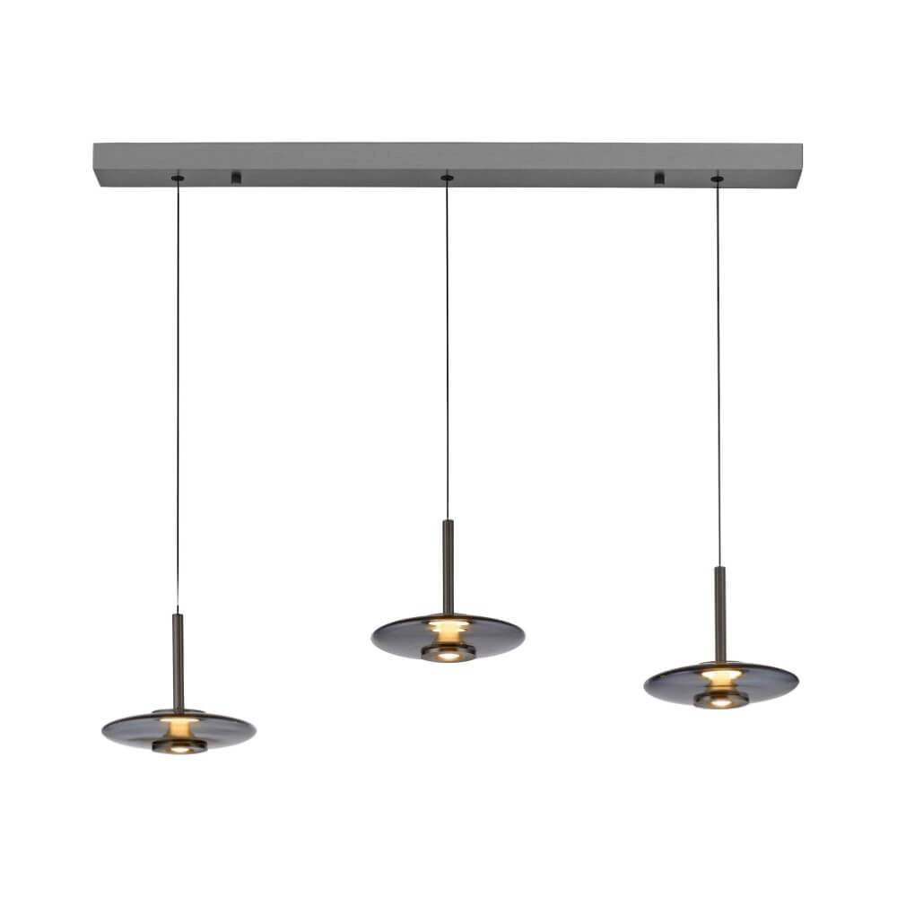 Lampe suspendue 3 lumières Pure Vitrum conception gris Paul Neuhaus 4012248382646