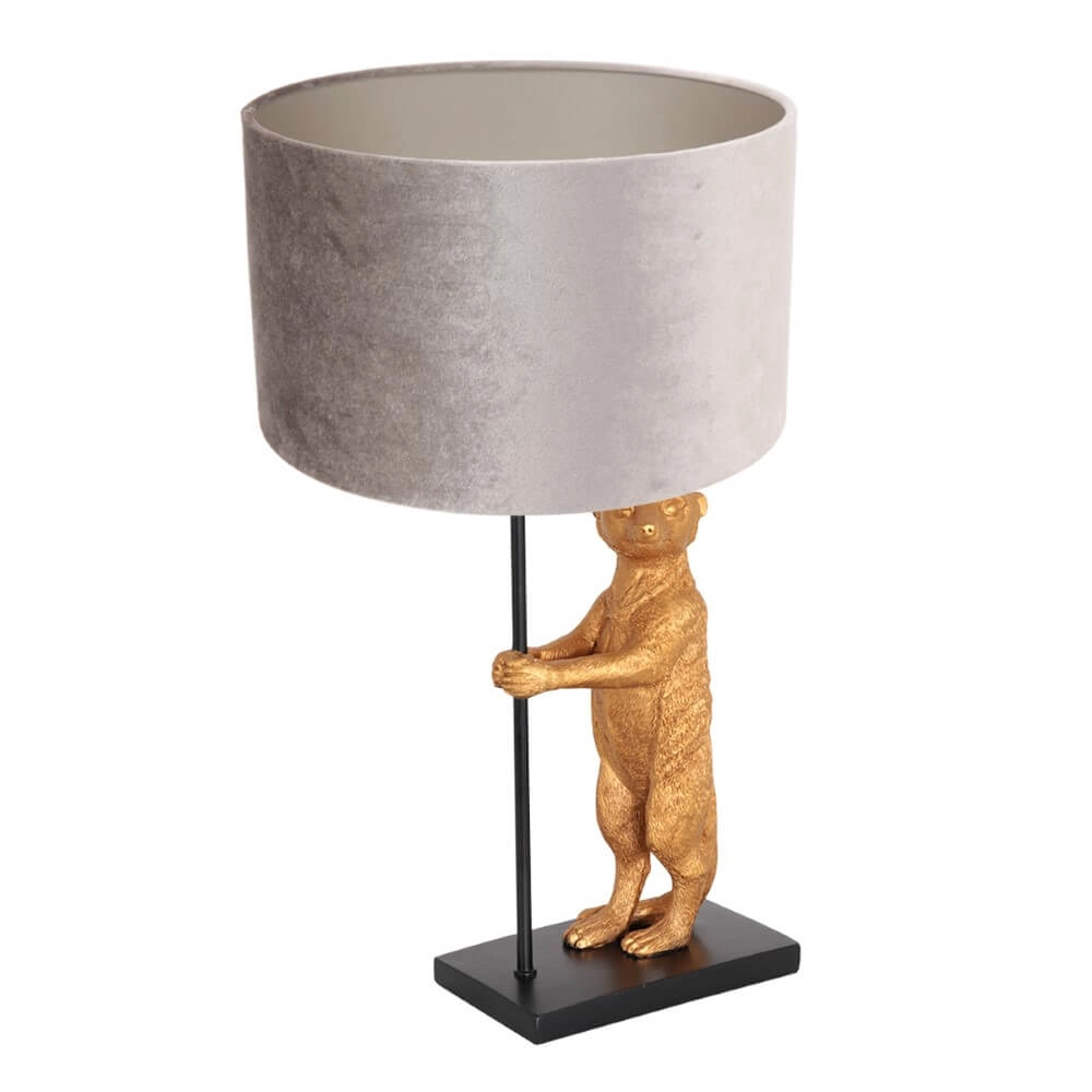 Lampe de table Animaux avec du velours gris Steinhauer 8712746151831