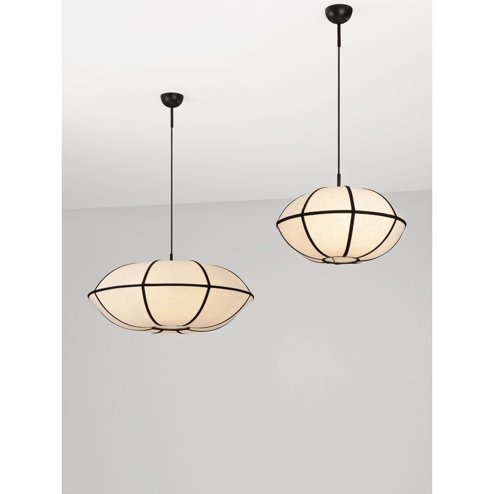 Lampe suspendue Brera noir avec blanc Ø 45cm Lyora 5212017493569