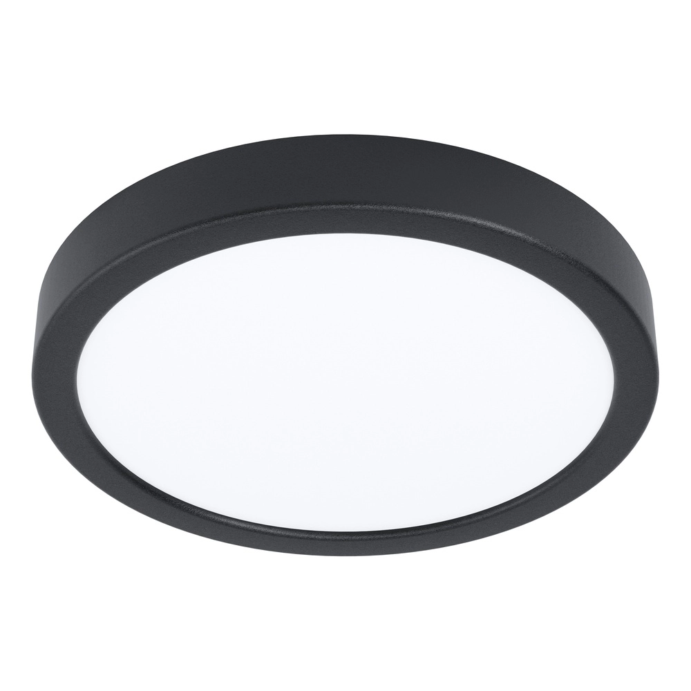 Lumière de plafond IP44 Fueva 6-Z rond - noir - Ø 21,1cm