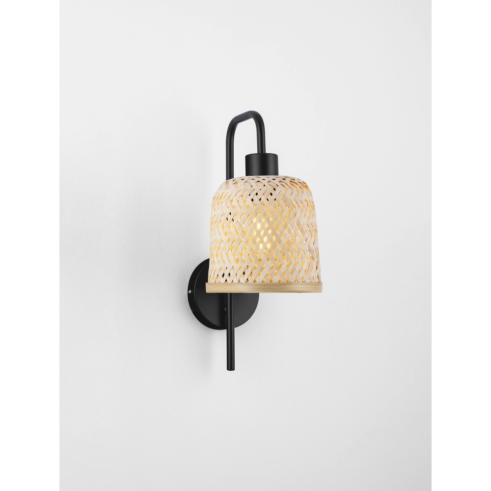 Applique murale Intra noir avec capuchon en bambou Lyora 5212017454812
