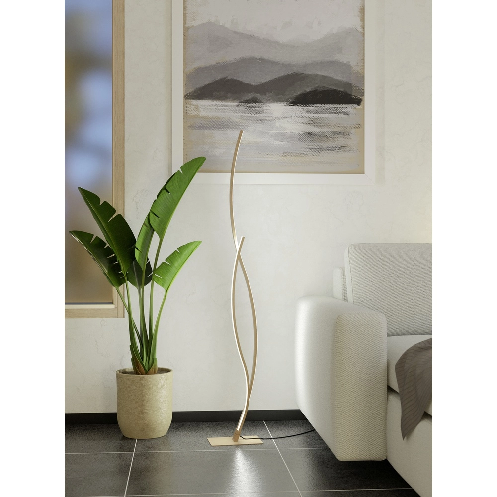 Lampe sur pied à LED Grisolia 129cm - aspect bois Eglo 9008606316229