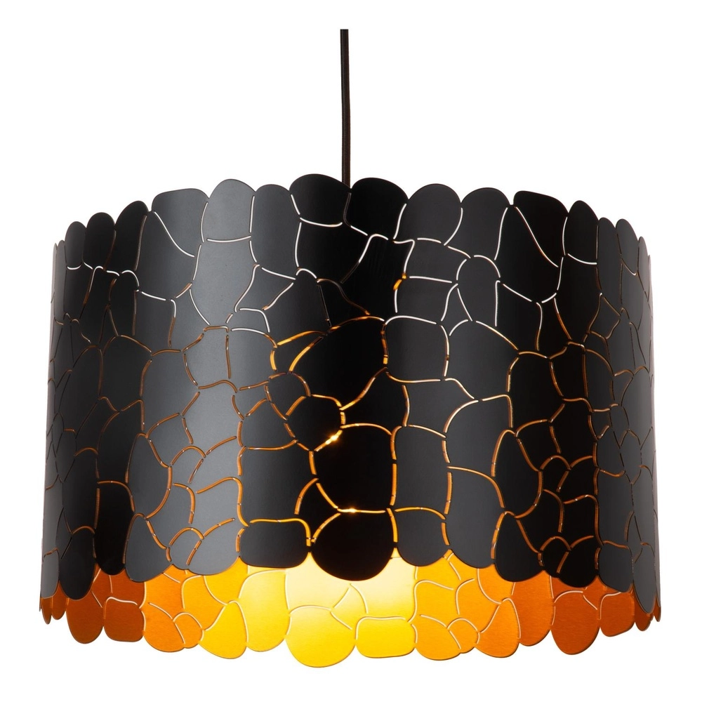 Lampe suspendue Almelo noir avec or à l’intérieur Ø 40cm Lucide 5411212211897