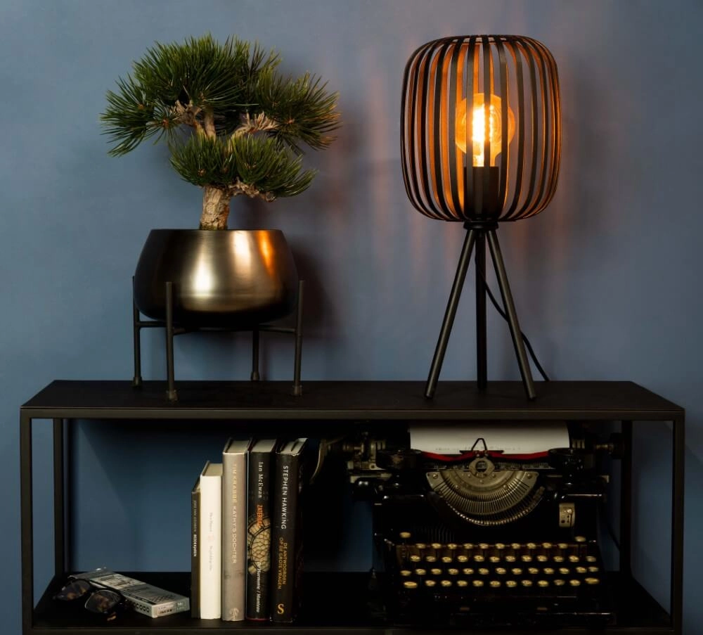 Lampe de table noire Romazzina Ø 20 cm Eglo 9008606244485