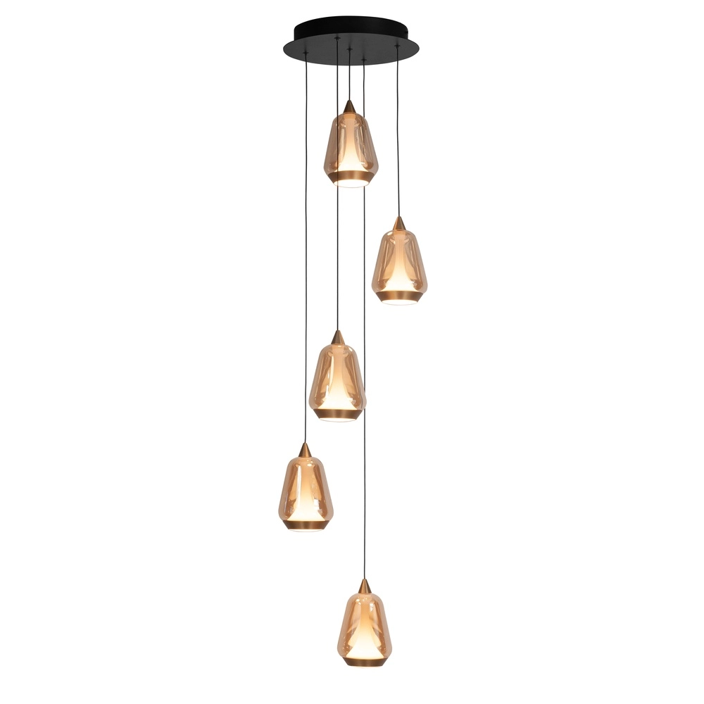 Suspension design Tromba 5 lumières rondes Suspension design Tromba 5 lumières rondes