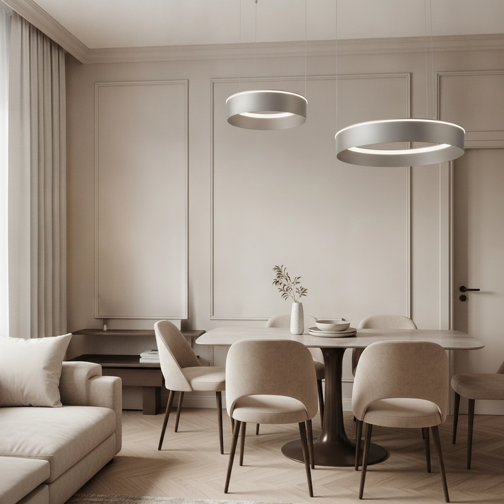 Lampe pendante moderne Olivia Double nickel