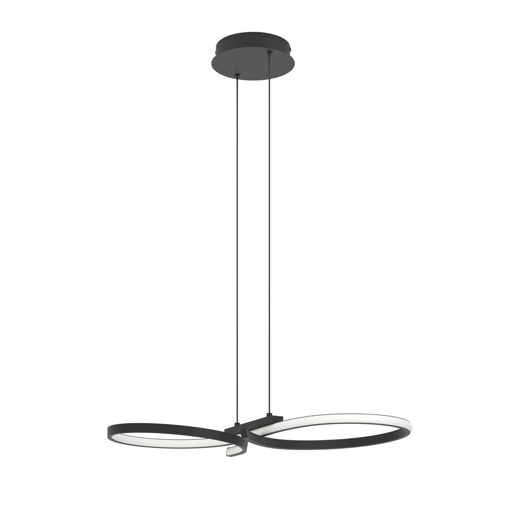 Lampe murale LED moderne Serpins 66cm - noir