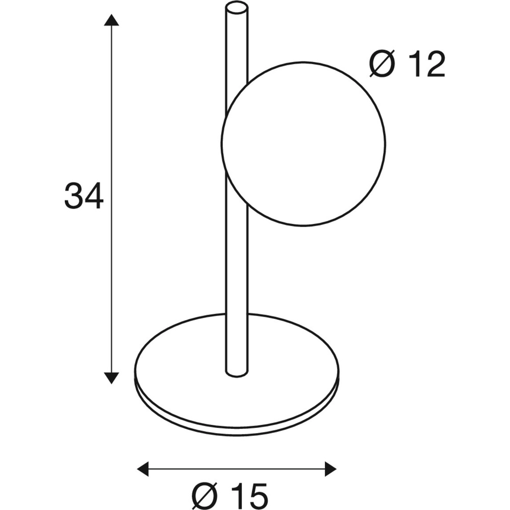 Lampe de table Sun Noir avec sphère blanche SLV 4024163305341