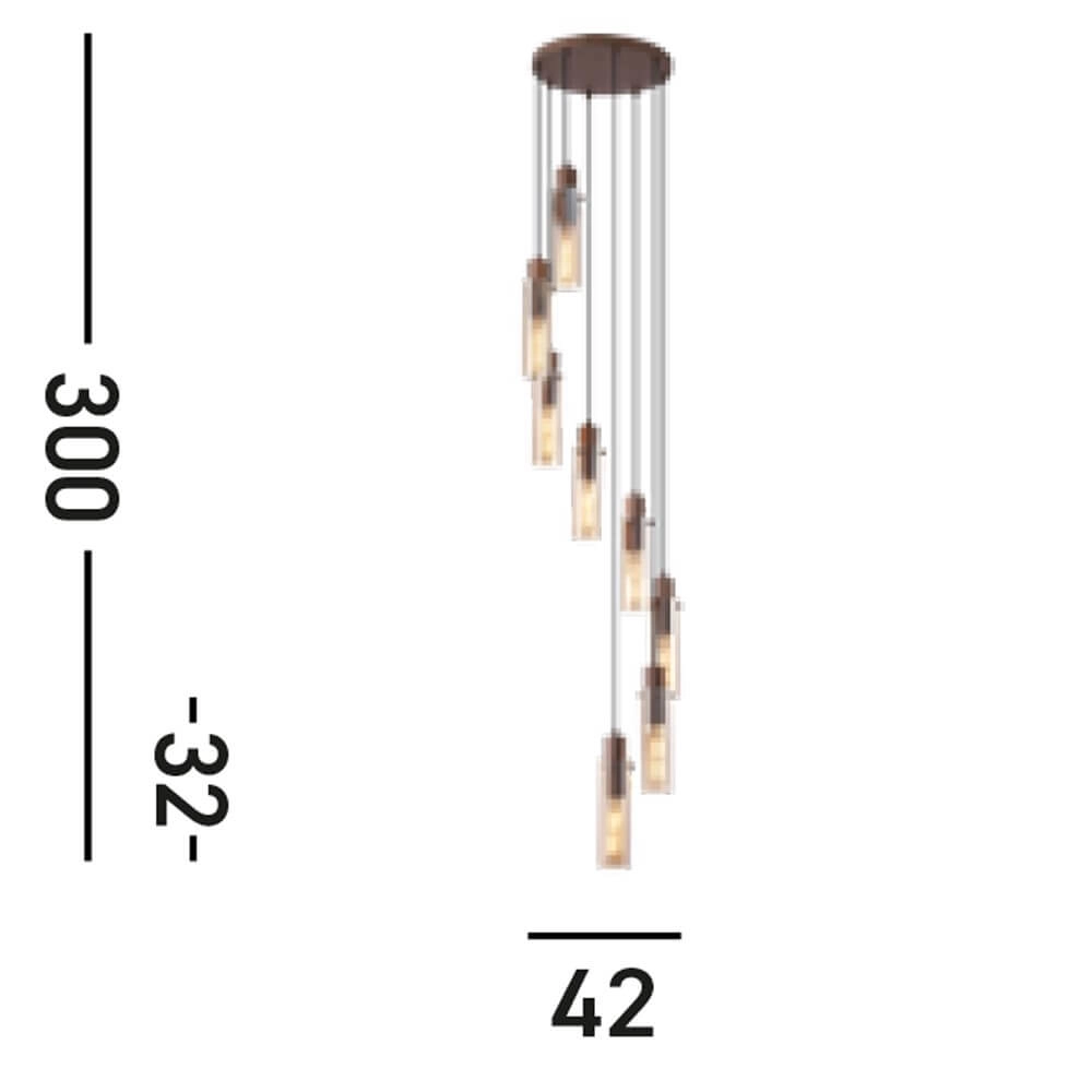 Suspension vide 8 lumières Sweden II Rond Searchlight 5053423272061