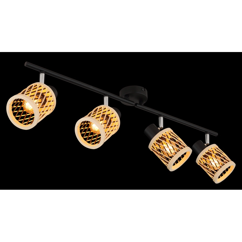 Lampe murale Mali 4 lumières noires avec capuchons Globo 9007371522729