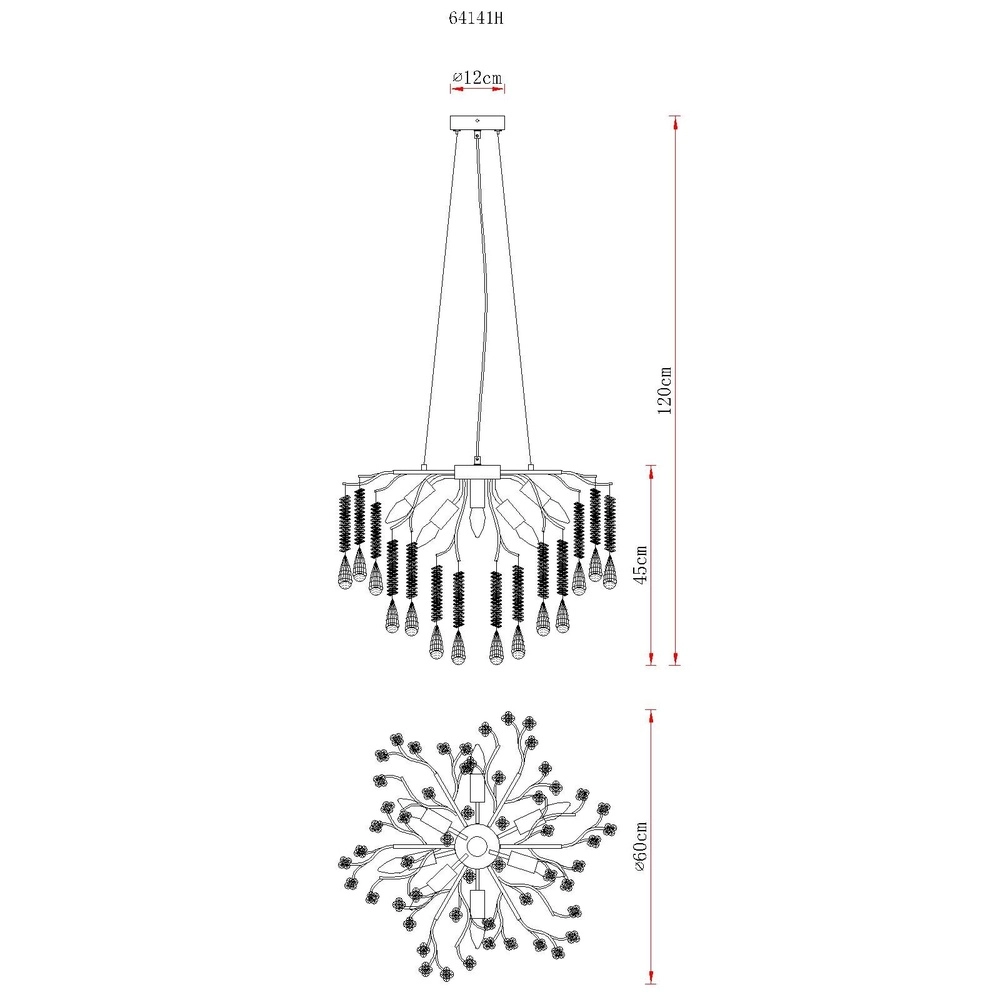 Lampe suspendue Kinga gris argenté Ø 60cm Globo 9007371572984