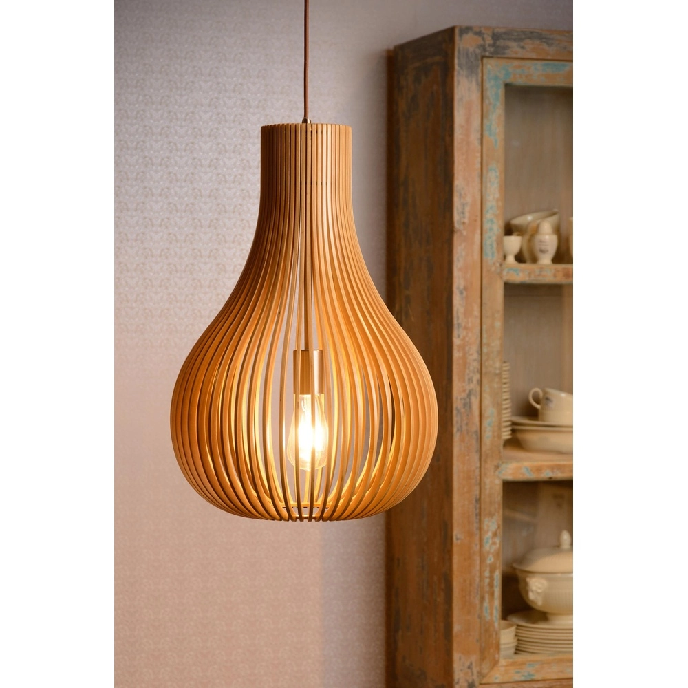 Lampe pendante unique Bodo Ø bois de 38 cm Lucide 5411212010766